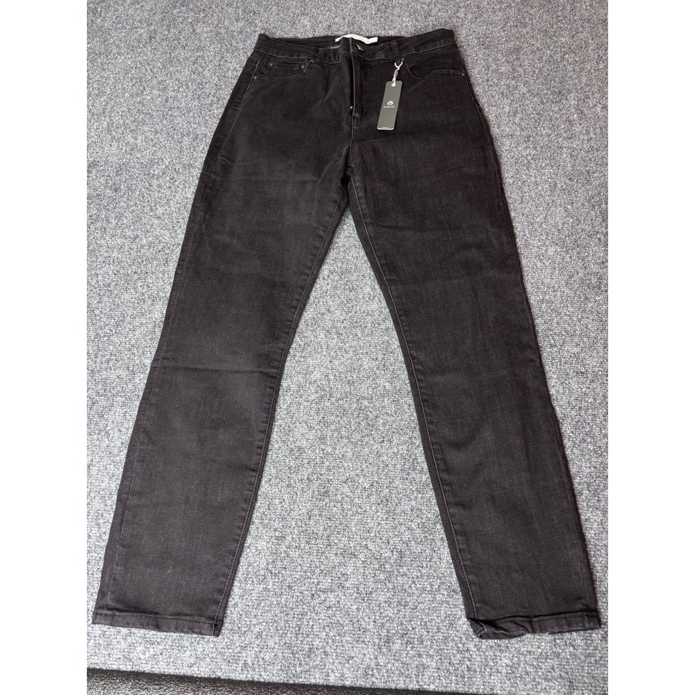 tractr Women's High Rise Skinny‎ Jeans Size 10/30 Black Denim with Ankle Slits